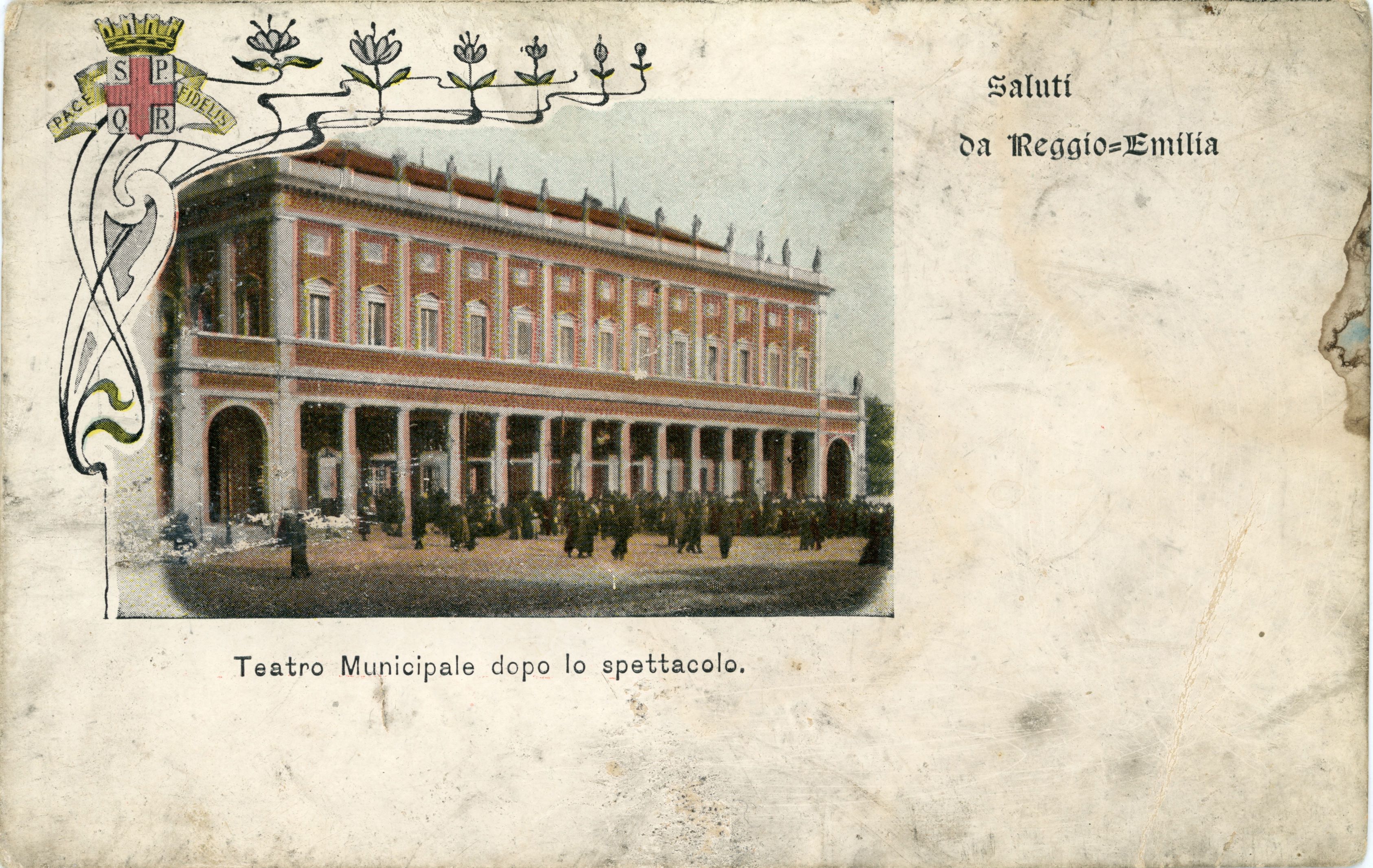 Teatro municipale dopo lo spettacolo : saluti da Reggio Emilia