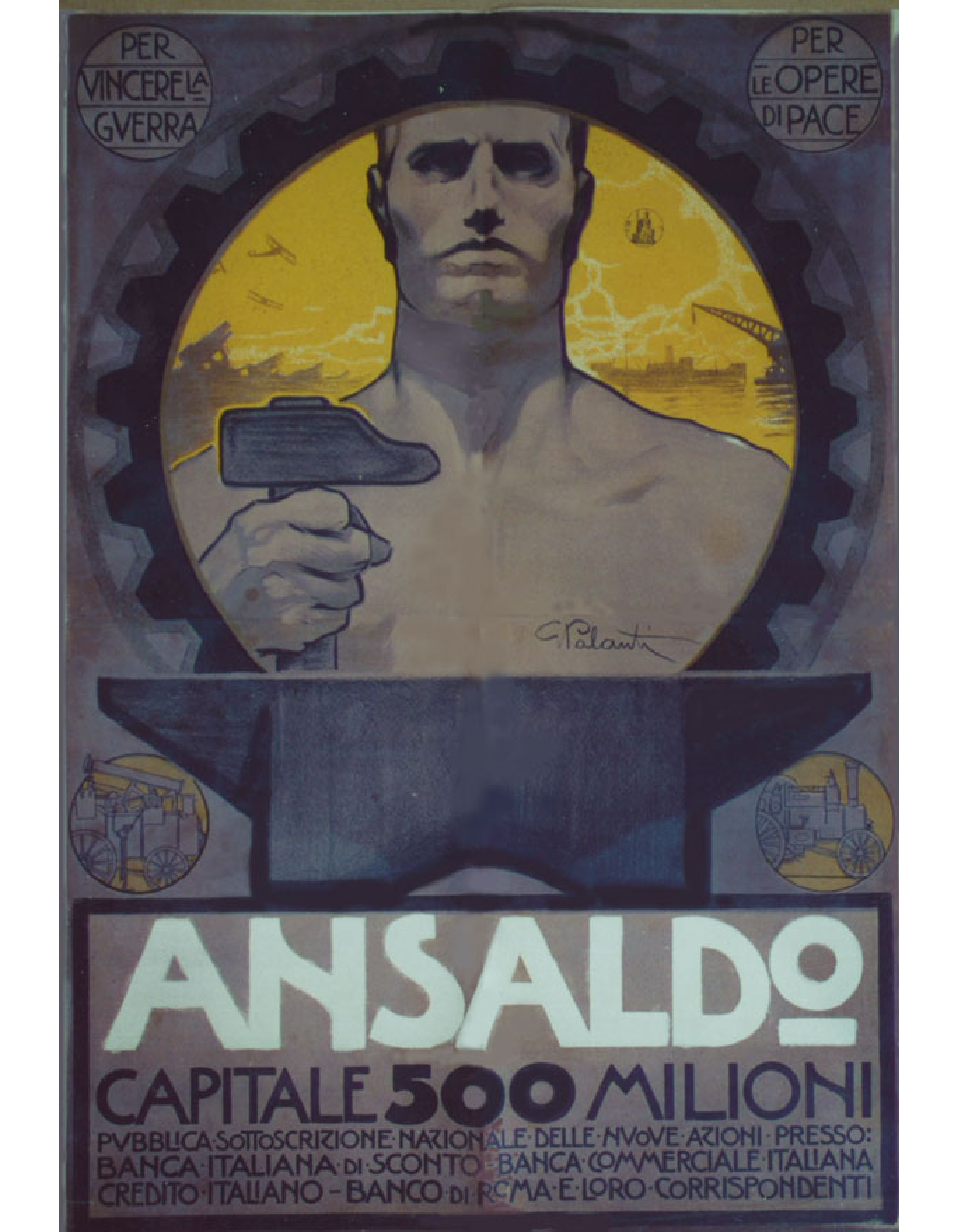 *Ansaldo capitale 500 milioni : pubblica sottoscrizione nazionale presso: Banca italiana di sconto, Banca commerciale italiana, Credito italiano, Banco di Roma e loro corrispondenti